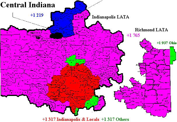 Area Codes in Indiana