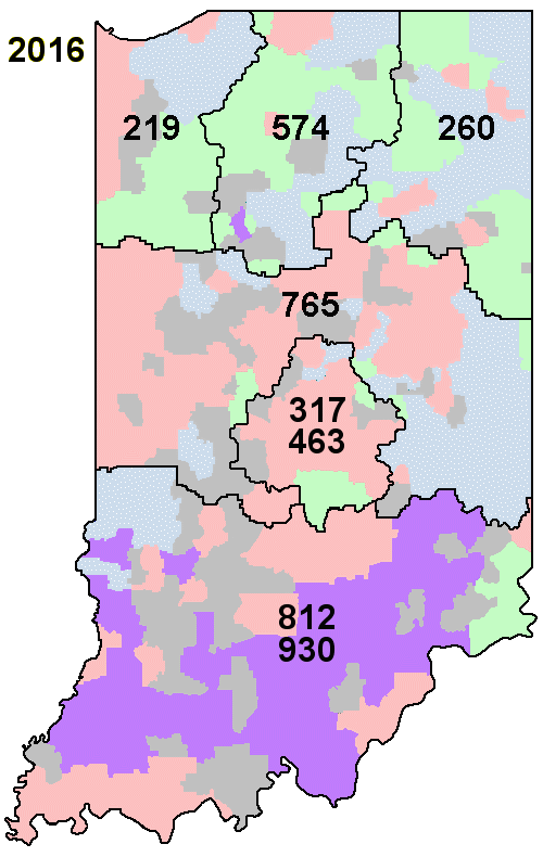 Area Code Map For Indiana