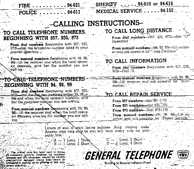 Dialing Instructions